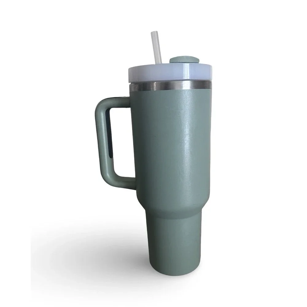 Stanley 40 oz Green Two Tumblers Graphic Print Clean - Picture 8 of 12